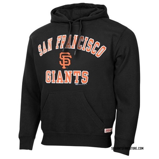 Men's San Francisco Giants Black Stitches Fastball Fleece Pullover Hoodie -