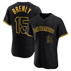 Men's San Francisco Giants Bob Brenly Authentic Black Snake Skin City Jersey