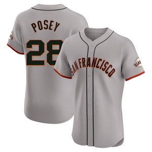 Men's San Francisco Giants Buster Posey Elite Gray Road Jersey