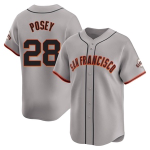 Men's San Francisco Giants Buster Posey Limited Gray Away Jersey