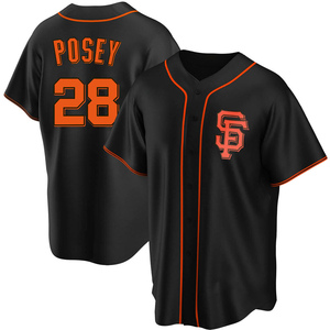 Men's San Francisco Giants Buster Posey Replica Black Alternate Jersey