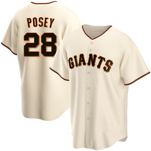 Men's San Francisco Giants Buster Posey Replica Cream Home Jersey