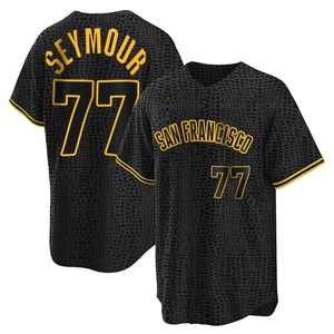 Men's San Francisco Giants Carson Seymour Replica Black Snake Skin City Jersey
