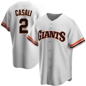 Men's San Francisco Giants Curt Casali Replica White Home Cooperstown Collection Jersey