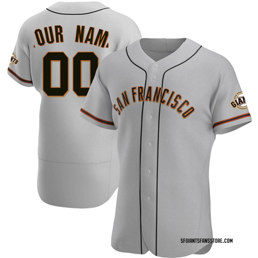 Men's San Francisco Giants Custom Authentic Gray Road Jersey