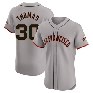 Men's San Francisco Giants Derrel Thomas Elite Gray Road Jersey