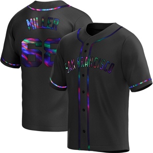 Men's San Francisco Giants Erik Miller Replica Black Holographic Alternate Jersey