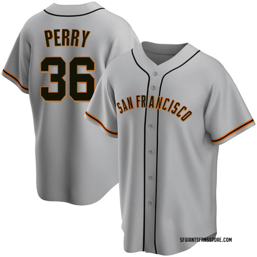 Men's San Francisco Giants Gaylord Perry Replica Gray Road Jersey