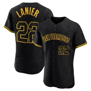 Men's San Francisco Giants Hal Lanier Authentic Black Snake Skin City Jersey