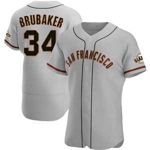 Men's San Francisco Giants JT Brubaker Authentic Gray Road Jersey