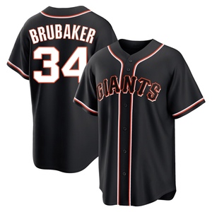 Men's San Francisco Giants JT Brubaker Replica Black Fashion Out Jersey