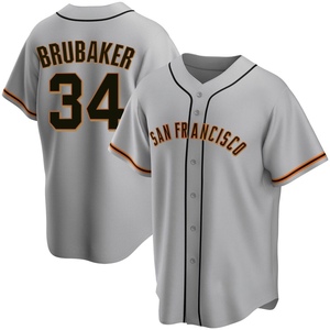 Men's San Francisco Giants JT Brubaker Replica Gray Road Jersey