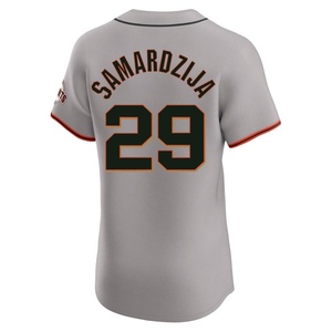 Men's San Francisco Giants Jeff Samardzija Elite Gray Road Jersey