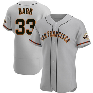 Men's San Francisco Giants Jim Barr Authentic Gray Road Jersey