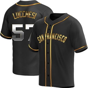 Men's San Francisco Giants Joey Lucchesi Replica Black Golden Alternate Jersey