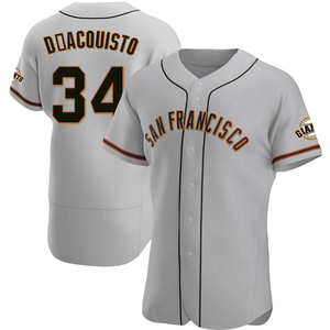 Men's San Francisco Giants John D'acquisto Authentic Gray Road Jersey