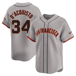 Men's San Francisco Giants John D'acquisto Limited Gray Away Jersey