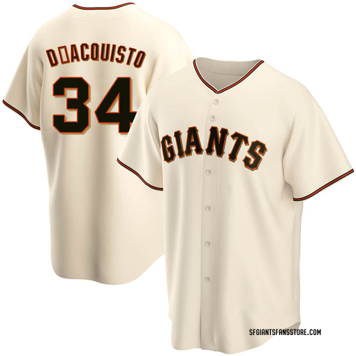 Men's San Francisco Giants John D'acquisto Replica Cream Home Jersey