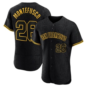 Men's San Francisco Giants John Montefusco Authentic Black Snake Skin City Jersey
