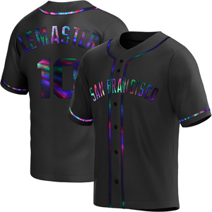 Men's San Francisco Giants Johnnie Lemaster Replica Black Holographic Alternate Jersey
