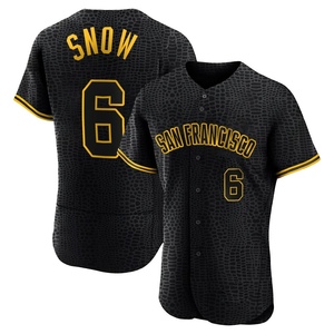 Men's San Francisco Giants J.t. Snow Authentic Black Snake Skin City Jersey