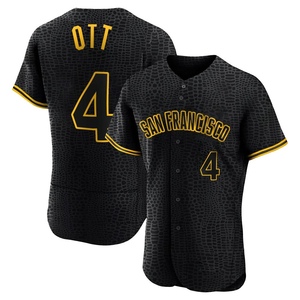 Men's San Francisco Giants Mel Ott Authentic Black Snake Skin City Jersey
