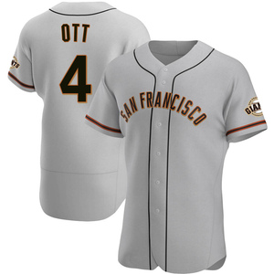 Men's San Francisco Giants Mel Ott Authentic Gray Road Jersey