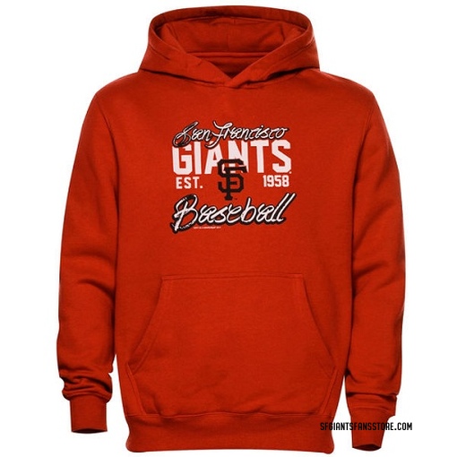 Men's San Francisco Giants Orange Script Baseball Pullover Hoodie -