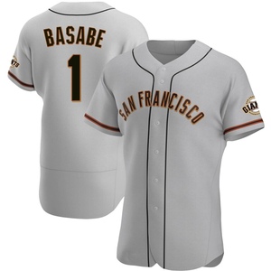 Men's San Francisco Giants Osleivis Basabe Authentic Gray Road Jersey