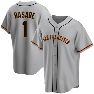 Men's San Francisco Giants Osleivis Basabe Replica Gray Road Jersey