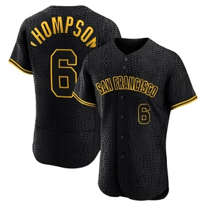 Men's San Francisco Giants Robby Thompson Authentic Black Snake Skin City Jersey