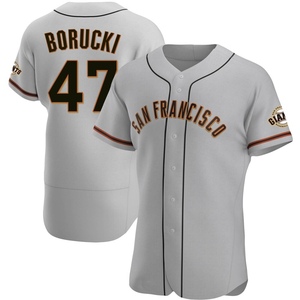 Men's San Francisco Giants Ryan Borucki Authentic Gray Road Jersey