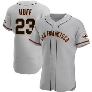 Men's San Francisco Giants Sam Huff Authentic Gray Road Jersey