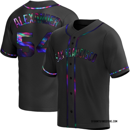 Men's San Francisco Giants Scott Alexander Replica Black Holographic Alternate Jersey