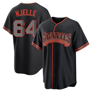 Men's San Francisco Giants Sean Hjelle Replica Black Alternate Jersey