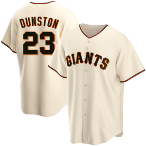 Men's San Francisco Giants Shawon Dunston Replica Cream Home Jersey