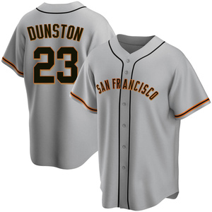 Men's San Francisco Giants Shawon Dunston Replica Gray Road Jersey