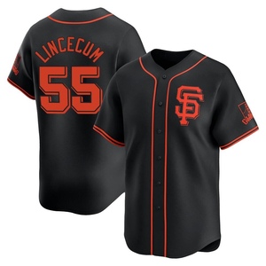 Men's San Francisco Giants Tim Lincecum Limited Black Alternate Jersey