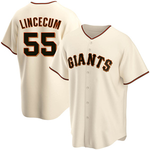 Men's San Francisco Giants Tim Lincecum Replica Cream Home Jersey
