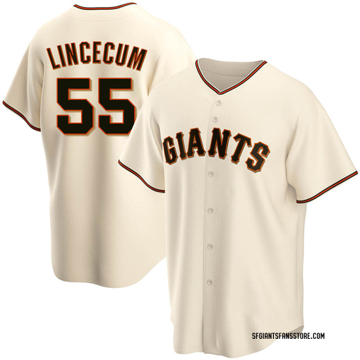 Men's San Francisco Giants Tim Lincecum Replica Cream Home Jersey