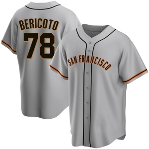 Men's San Francisco Giants Victor Bericoto Replica Gray Road Jersey