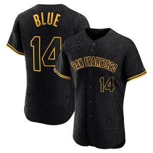 Men's San Francisco Giants Vida Blue Authentic Blue Black Snake Skin City Jersey
