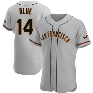 Men's San Francisco Giants Vida Blue Authentic Blue Gray Road Jersey