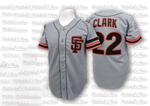 Men's San Francisco Giants Will Clark Authentic Grey Throwback Jersey
