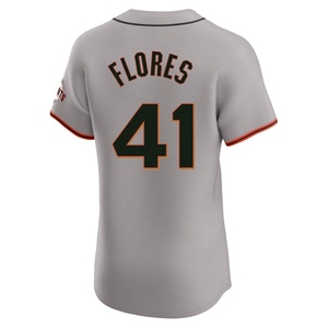 Men's San Francisco Giants Wilmer Flores Elite Gray Road Jersey