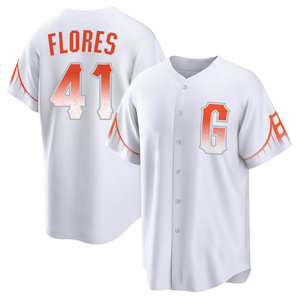 2022 Game Used Home Cream Jersey with SF Logo Pride Patch worn by #41 Wilmer Flores on 6/11 vs. LAD - Size 46