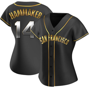 Women's San Francisco Giants Atlee Hammaker Replica Black Golden Alternate Jersey