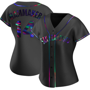 Women's San Francisco Giants Atlee Hammaker Replica Black Holographic Alternate Jersey
