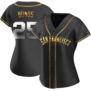 Women's San Francisco Giants Bobby Bonds Replica Black Golden Alternate Jersey