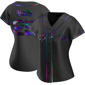 Women's San Francisco Giants Bobby Bonds Replica Black Holographic Alternate Jersey